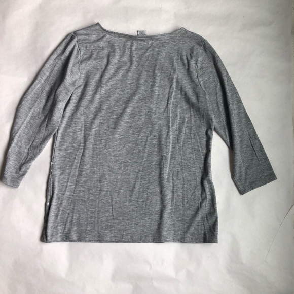Sequin stripe 3/4 sleeve tee - Picture 3 of 5
